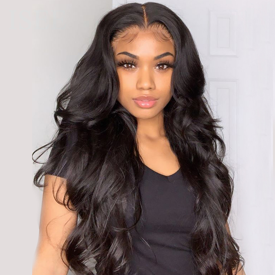 Cheap Machine Wigs Body Wave Hair Weave With 5x5 Lace Closure Wig Uglam 5795
